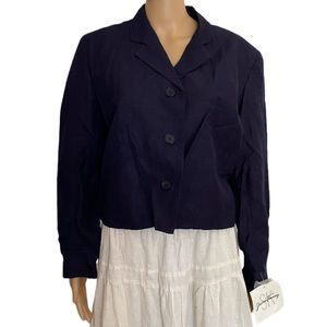 JESSICA TIERNEY Midnight Sky  NWT Linen Blend Jacket Blazer Size 10